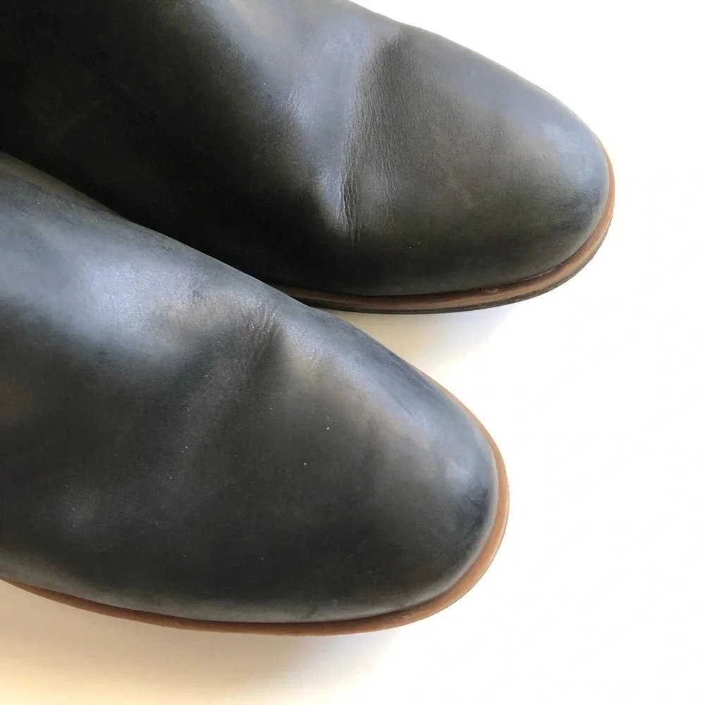 Korks by Korks-Ease Black Leather Tea Ankle Boots 9.5M - Picture 7 of 14